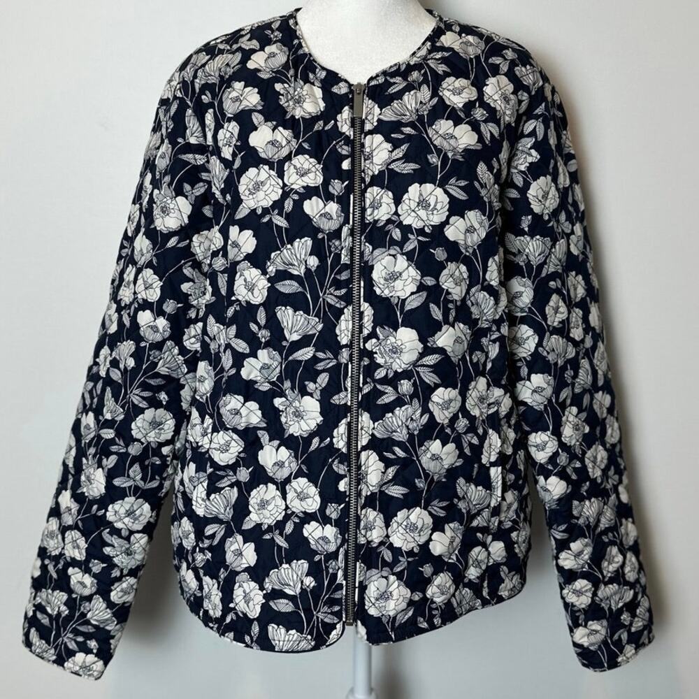 Croft and Barrow Floral Quilted Zip Up Jacket